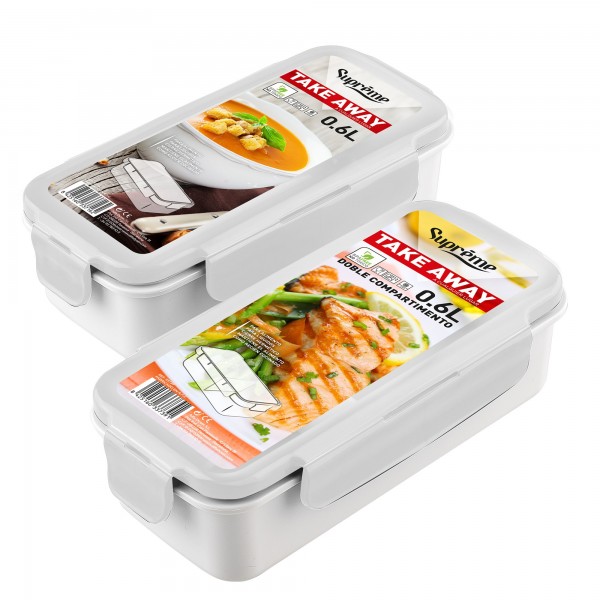 Contenedor bolsa porta-alimentos doble