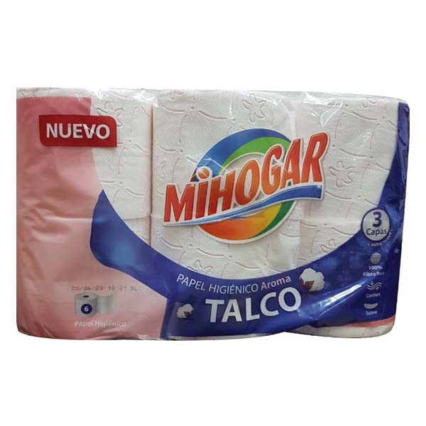 Mihogar papel higiénico Talco 3 capas 6 rollos