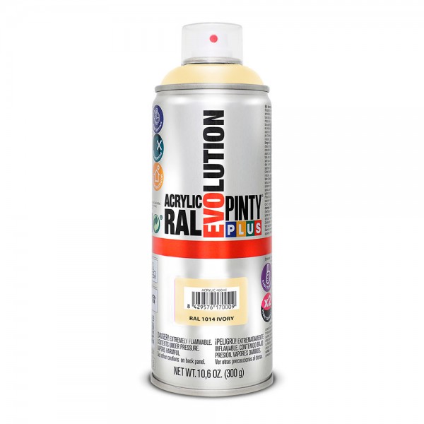 Pintura acrílica spray evolution 520 cc ral 1014 ivory 300 g (pack 2 unidades) Pintura acrílica spray evolution 520 cc ral 1014 ivory 300 g (pack 2 unidades)