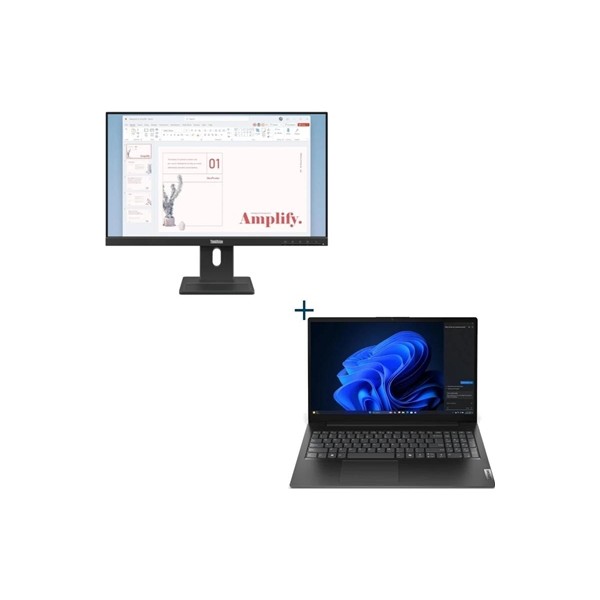 Lenovo v15 i3 8gb 512 w11 15"+monitor 24"