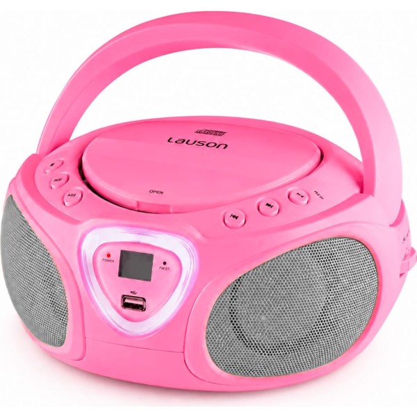 Lauson cp753 rosa / reproductor radio cd con altavoces incorporados